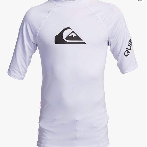 EUC Quiksilver Boys' Legacy Short Sleeve White Rashguard Size XL - Picture 1 of 6